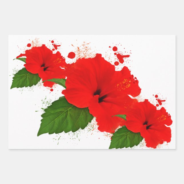 Hibiscus wrapping Papper Wrapping Paper Sheet (Front)