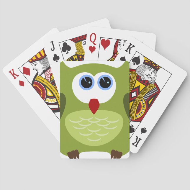 Hibou vert playing cards (Back)