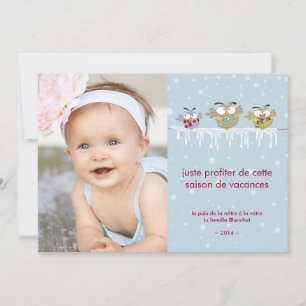 Hiboux Chilling carte de photo de vacances