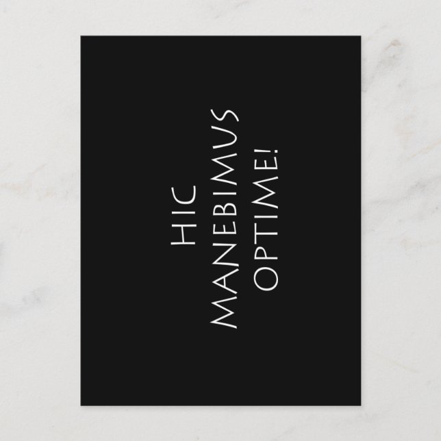 Hic manebimus optime postcard (Front)