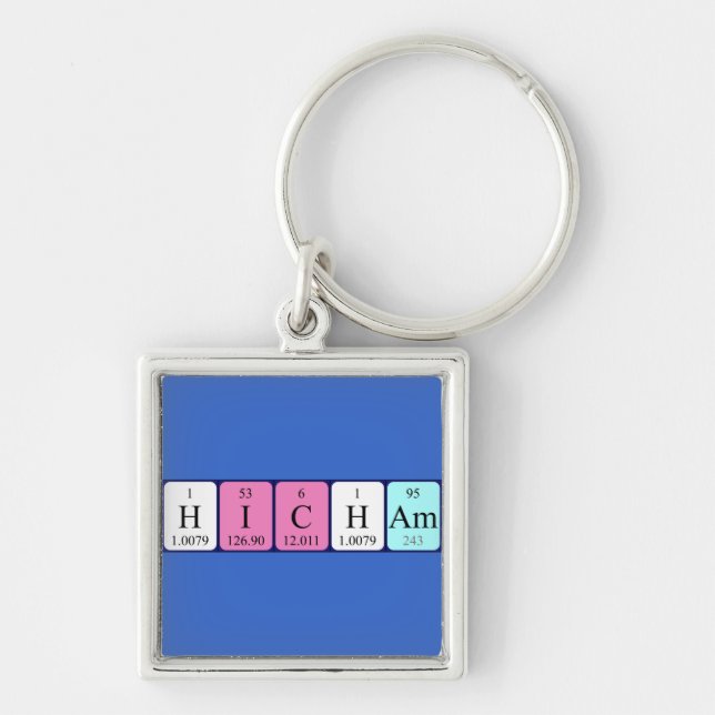 Hicham periodic table name keyring (Front)