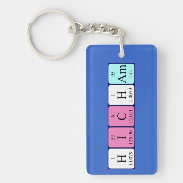 Hicham periodic table name keyring (Front)