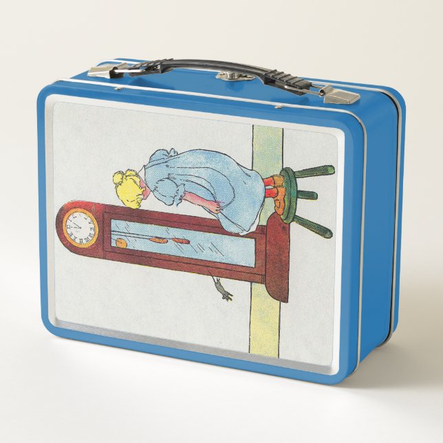 Hickory, Dickory, Dock Mother Goose Nursery Rhyme Metal Lunch Box (Back)
