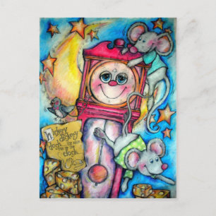 Hickory Dickory Dock Nursery Rhyme Time Postcard