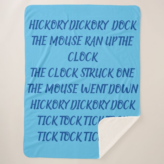 Hickory Dickory Dock Sherpa Blanket (Front)
