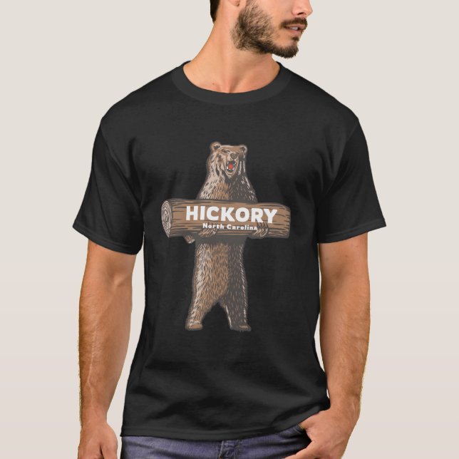 Hickory North Carolina Nc Growling Bear Vacation S T-Shirt (Front)