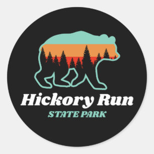 Hickory Run State Park Pennsylvania PA Bear Retro Classic Round Sticker