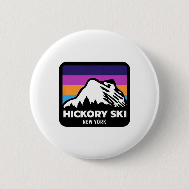 Hickory Ski New York Skiing Snowboarding Family Tr 6 Cm Round Badge (Front)