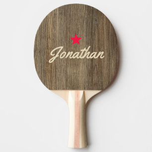 Hickory Wood Vintage Star Signature Ping Pong Paddle