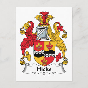 Hicks Family Crest Postcard