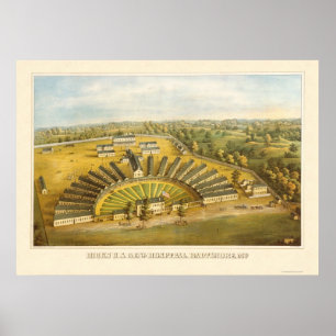 Hicks Hospital in Baltimore. MD 1864 Poster