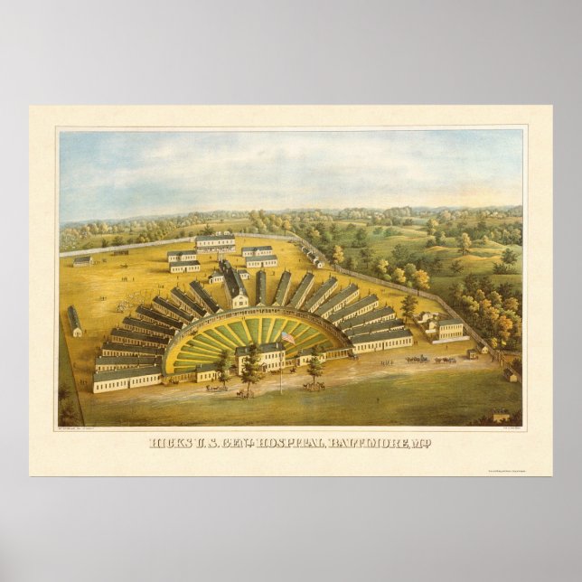 Hicks Hospital in Baltimore. MD 1864 Poster (Front)