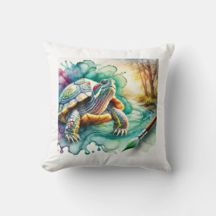 Hicotea Turtle 130924AREF109 - Watercolor Cushion