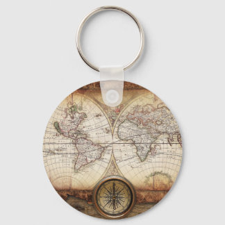 Hictorical map key ring