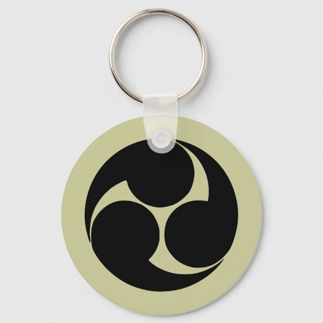 Hidari mitsudomoe, Japan Key Ring (Front)