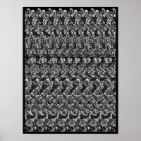 Hidden 3D Stereogram Poster - Jolly Roger, B&W