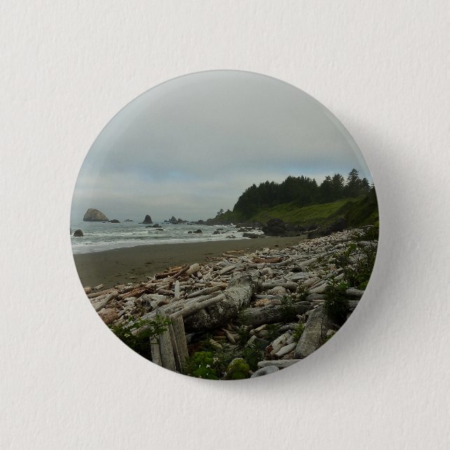 Hidden Beach I at Redwood National Park 6 Cm Round Badge (Front)