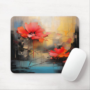 Hidden Beauty – Abstract Floral Modern Art Mouse Mat