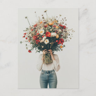 Hidden Behind the Blooms Postcard