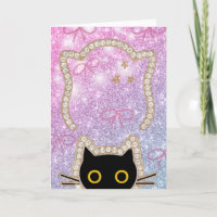 Hidden Black Cat Peeking Cute Kawaii Kitty Lovers