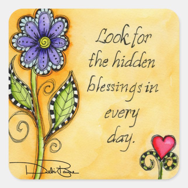 Hidden Blessings Square Sticker (Front)