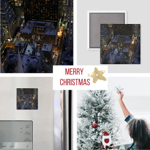 Hidden Christmas Tree in Manhattan at Night Magnet