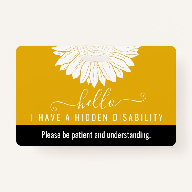 hidden disability awareness ID badge (Front)