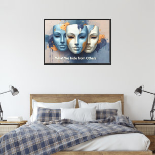Hidden Emotions - Contemporary Surreal Mask Canvas Print