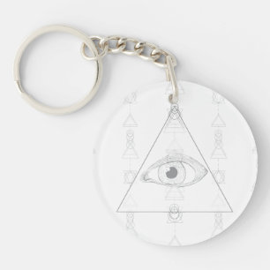 Hidden Eye Secret Knowledge Esoteric Geometric Key Ring