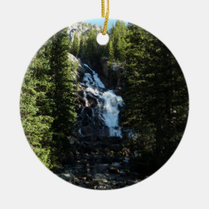 Hidden Falls in Grand Teton National Park Ceramic Tree Decoration