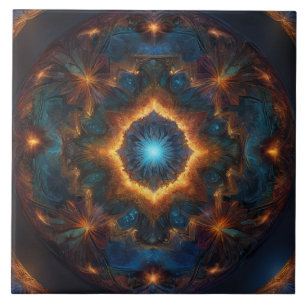 Hidden Fire Dark Abstract Tile