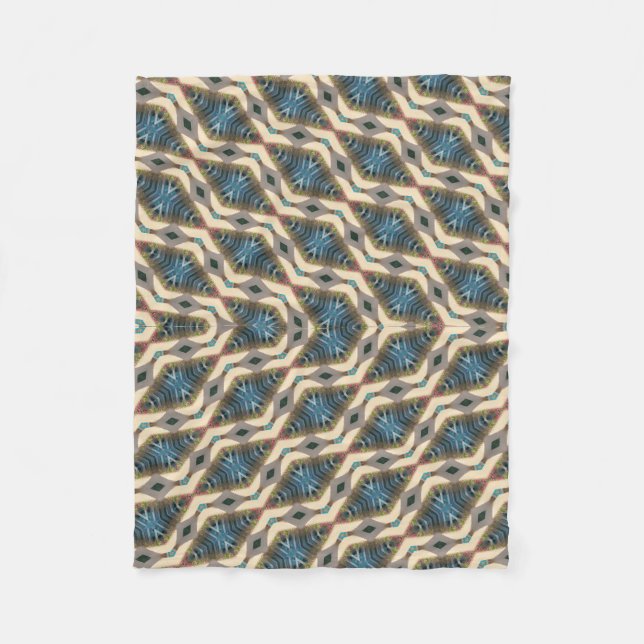 Hidden Garden Design Blue Fleece Blanket (Front)