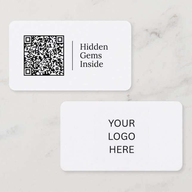 Hidden Gems Inside | Customisable QR code & Logo  Business Card (Front/Back)