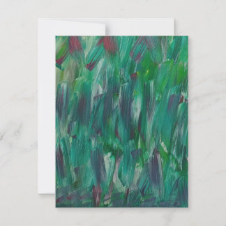 Hidden Green Red White Colorful Abstract Art Card