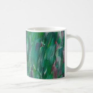 Hidden Green Red White Colorful Abstract Art Coffee Mug
