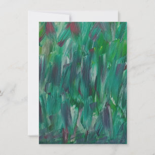Hidden Green Red White Colourful Abstract Art Thank You Card