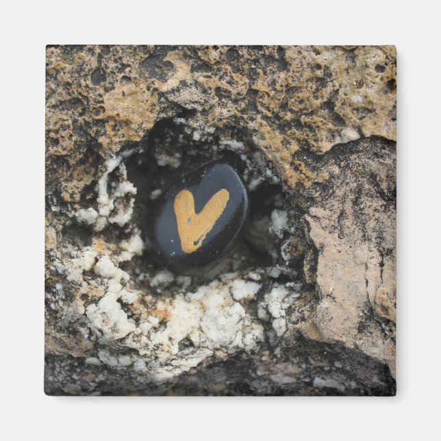 Hidden Heart Rock on Rock Magnet (Front)