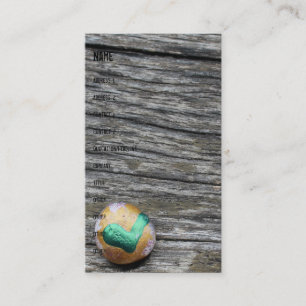 Hidden Heart Rock on Rustic Wood Business Card