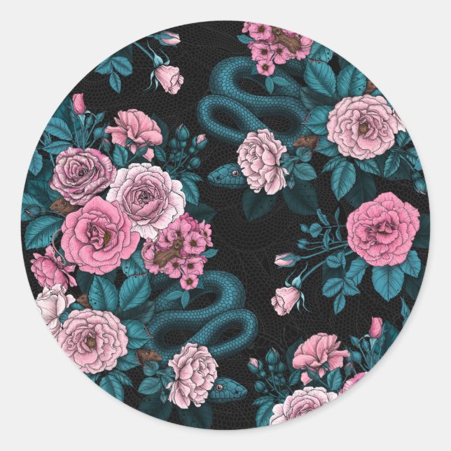 Hidden in the roses 2 classic round sticker (Front)