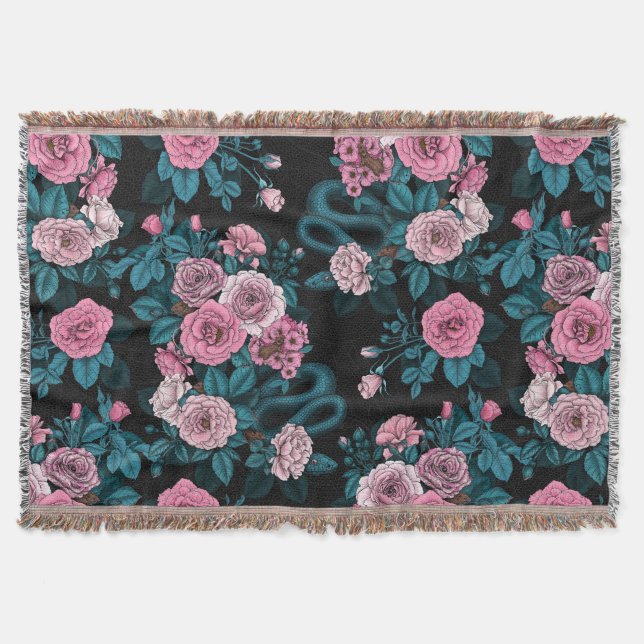 Hidden in the roses 2 throw blanket (Front)