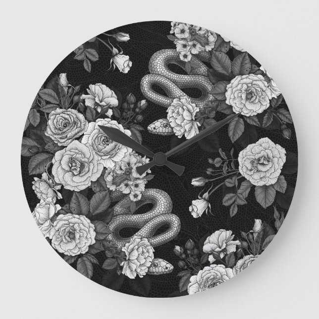 Hidden in the roses 3 large clock (Front)