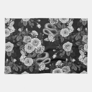 Hidden in the roses 3 tea towel