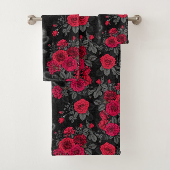 Hidden in the roses bath towel set (Insitu)