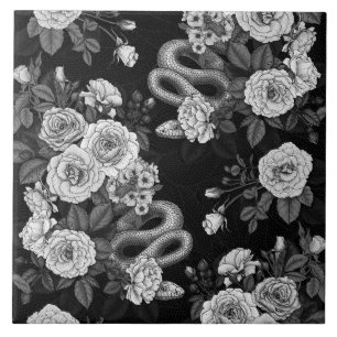 Hidden in the roses ceramic tile