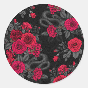 Hidden in the roses classic round sticker