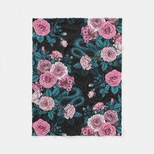 Hidden in the roses fleece blanket