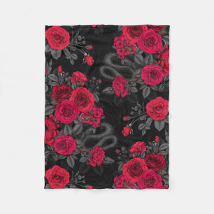 Hidden in the roses fleece blanket