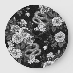 Hidden in the roses large clock