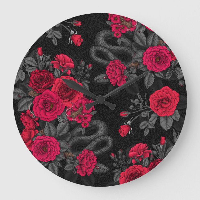 Hidden in the roses large clock (Front)