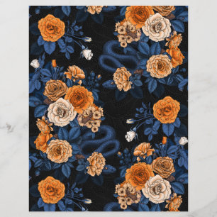 Hidden in the roses, orange and blue